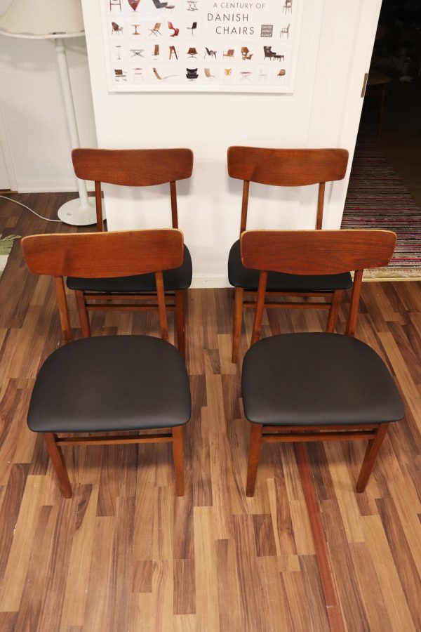 4kpl 60 -luvun tanskalainen ruokapöydän tuoli