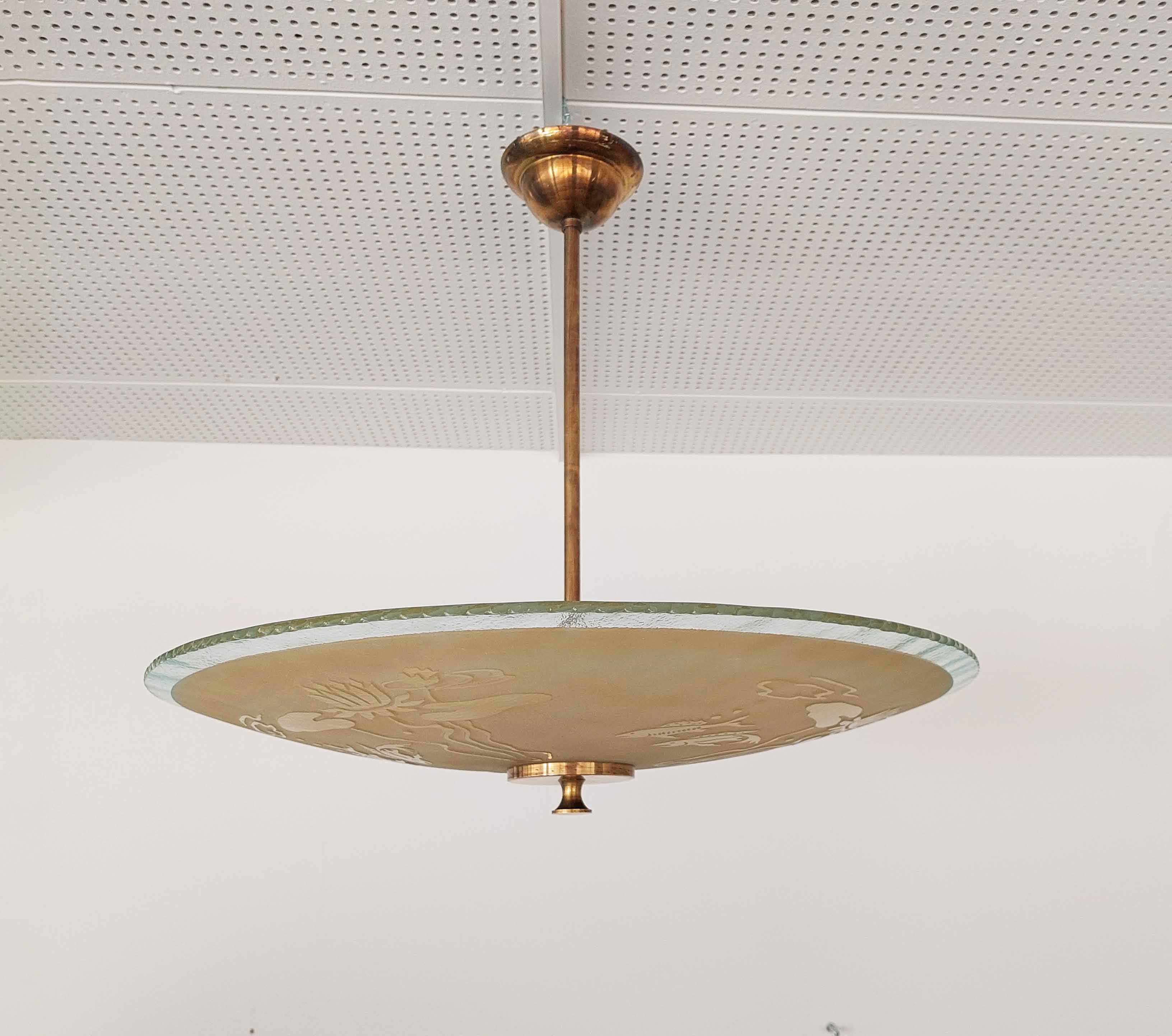30-luvun lasi/messinki -plafondi
