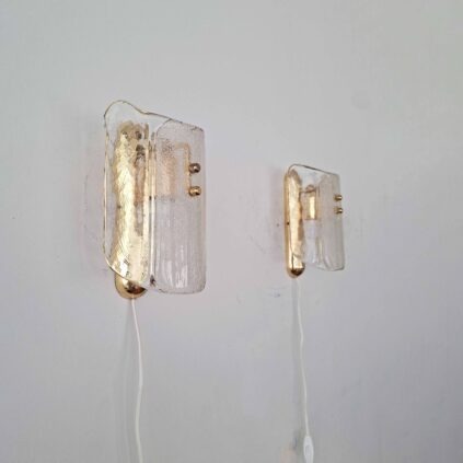 Lasi-messinki seinävalaisimet 1960 -luvulta